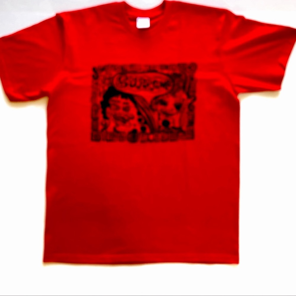 Supreme Men Red Faces Print Tee Medium